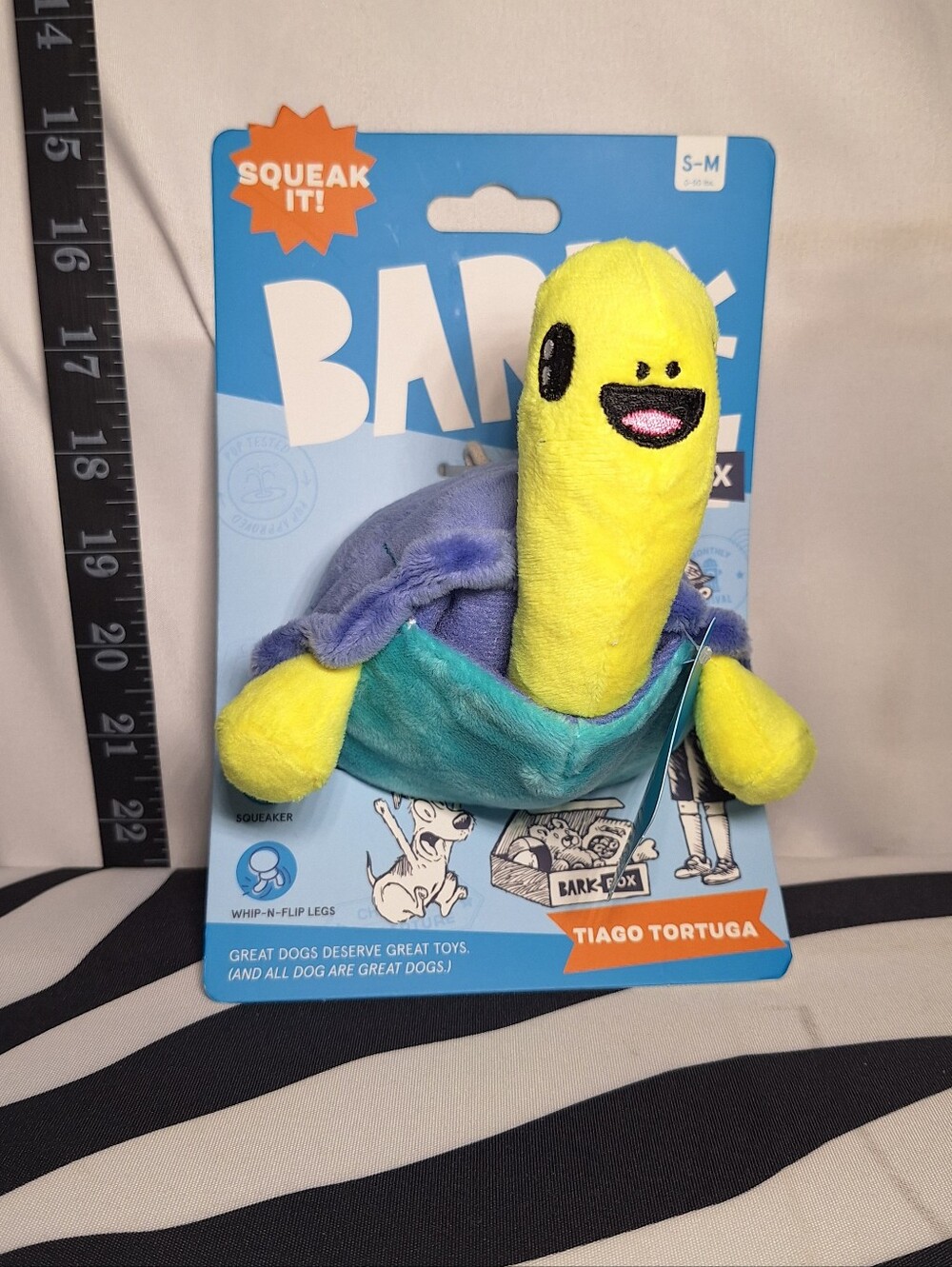 NWT Bark Tiago Tortuga Dog Toy S-M